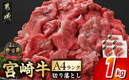 宮崎牛切り落とし1kg≪スキンパック包装でお届け!≫_13-2602_ (都城市) 牛肉 切り落とし 宮崎牛 和牛 国産 モモ肉 小分け 200g×5P 牛肉 肉 牛丼 炒めもの カレー 肉じゃが